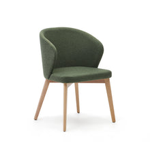 Load image into Gallery viewer, Darice chair in green chenille and solid beech wood in a natural finish FSC 100% - image 2