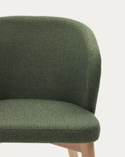 Load image into Gallery viewer, Darice chair in green chenille and solid beech wood in a natural finish FSC 100% - image 9