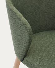 Load image into Gallery viewer, Darice chair in green chenille and solid beech wood in a natural finish FSC 100% - image 10