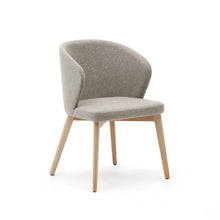 Load image into Gallery viewer, Darice chair in brown chenille and solid beech wood in a natural finish FSC 100% - image 2