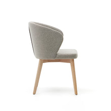 Load image into Gallery viewer, Darice chair in brown chenille and solid beech wood in a natural finish FSC 100% - image 4
