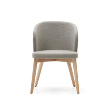 Load image into Gallery viewer, Darice chair in brown chenille and solid beech wood in a natural finish FSC 100% - image 7