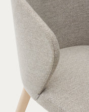 Load image into Gallery viewer, Darice chair in brown chenille and solid beech wood in a natural finish FSC 100% - image 12