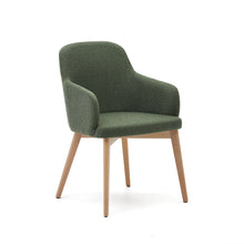 Load image into Gallery viewer, Nelida chair in green chenille and solid beech wood in a natural finish FSC 100%