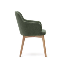 Load image into Gallery viewer, Nelida chair in green chenille and solid beech wood in a natural finish FSC 100% - image 4
