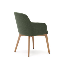 Load image into Gallery viewer, Nelida chair in green chenille and solid beech wood in a natural finish FSC 100% - image 6
