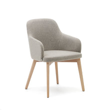 Load image into Gallery viewer, Nelida chair in brown chenille and solid beech wood in a natural finish FSC 100% - image 2