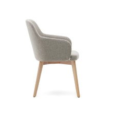 Load image into Gallery viewer, Nelida chair in brown chenille and solid beech wood in a natural finish FSC 100% - image 3