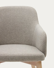 Load image into Gallery viewer, Nelida chair in brown chenille and solid beech wood in a natural finish FSC 100% - image 11