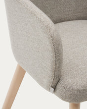 Load image into Gallery viewer, Nelida chair in brown chenille and solid beech wood in a natural finish FSC 100% - image 12