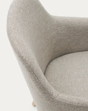 Load image into Gallery viewer, Nelida chair in brown chenille and solid beech wood in a natural finish FSC 100% - image 13