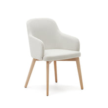 Load image into Gallery viewer, Nelida chair in beige chenille and solid beech wood in a natural finish FSC 100% - image 2