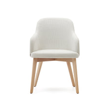 Load image into Gallery viewer, Nelida chair in beige chenille and solid beech wood in a natural finish FSC 100% - image 7