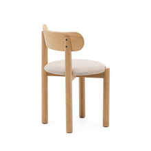 Load image into Gallery viewer, Nebai chair in beige chenille with a solid oak wood structure and natural finish FSC MIX Credit - image 5