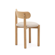 Load image into Gallery viewer, Nebai chair in beige chenille with a solid oak wood structure and natural finish FSC MIX Credit - image 6