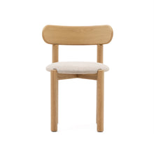 Load image into Gallery viewer, Nebai chair in beige chenille with a solid oak wood structure and natural finish FSC MIX Credit - image 7