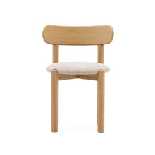 Load image into Gallery viewer, Nebai chair in beige chenille with a solid oak wood structure and natural finish FSC MIX Credit - image 8