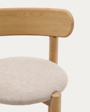 Load image into Gallery viewer, Nebai chair in beige chenille with a solid oak wood structure and natural finish FSC MIX Credit - image 11