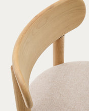 Load image into Gallery viewer, Nebai chair in beige chenille with a solid oak wood structure and natural finish FSC MIX Credit - image 12