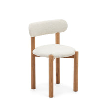 Load image into Gallery viewer, Nebai chair in white bouclé and solid oak wood structure with natural finish - image 2