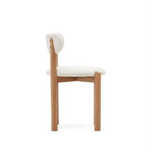 Load image into Gallery viewer, Nebai chair in white bouclé and solid oak wood structure with natural finish - image 3