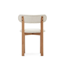 Load image into Gallery viewer, Nebai chair in white bouclé and solid oak wood structure with natural finish - image 9