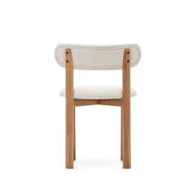 Load image into Gallery viewer, Nebai chair in white bouclé and solid oak wood structure with natural finish - image 10