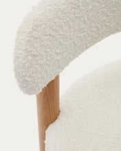 Load image into Gallery viewer, Nebai chair in white bouclé and solid oak wood structure with natural finish - image 13