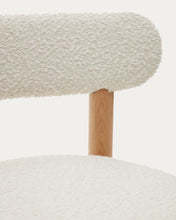 Load image into Gallery viewer, Nebai chair in white bouclé and solid oak wood structure with natural finish - image 15
