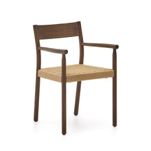 Load image into Gallery viewer, Yalia chair in solid oak with walnut finish and rope seat FSC 100%