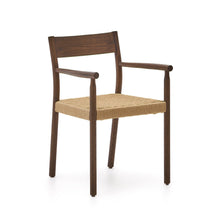 Load image into Gallery viewer, Yalia chair in solid oak with walnut finish and rope seat FSC 100% - image 2