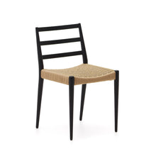 Load image into Gallery viewer, Analy chair in solid oak with black finish and rope seat FSC 100%