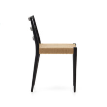 Load image into Gallery viewer, Analy chair in solid oak with black finish and rope seat FSC 100% - image 4