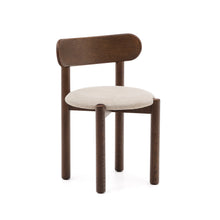 Load image into Gallery viewer, Nebai chair in brown chenille with a solid oak wood structure and walnut finish FSC MIX Credit - image 2