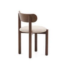 Load image into Gallery viewer, Nebai chair in brown chenille with a solid oak wood structure and walnut finish FSC MIX Credit - image 5