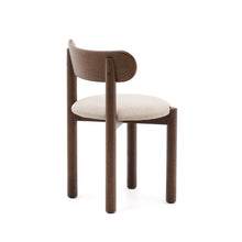 Load image into Gallery viewer, Nebai chair in brown chenille with a solid oak wood structure and walnut finish FSC MIX Credit - image 6