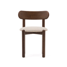Load image into Gallery viewer, Nebai chair in brown chenille with a solid oak wood structure and walnut finish FSC MIX Credit - image 8