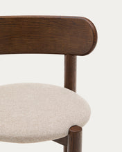 Load image into Gallery viewer, Nebai chair in brown chenille with a solid oak wood structure and walnut finish FSC MIX Credit - image 12