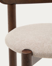 Load image into Gallery viewer, Nebai chair in brown chenille with a solid oak wood structure and walnut finish FSC MIX Credit - image 13