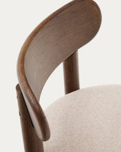 Load image into Gallery viewer, Nebai chair in brown chenille with a solid oak wood structure and walnut finish FSC MIX Credit - image 14