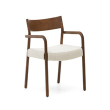 Load image into Gallery viewer, Falconera chair with a removable cover in solid oak wood with walnut finish FSC Mix Credit