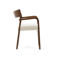 Load image into Gallery viewer, Falconera chair with a removable cover in solid oak wood with walnut finish FSC Mix Credit - image 3