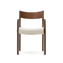 Load image into Gallery viewer, Falconera chair with a removable cover in solid oak wood with walnut finish FSC Mix Credit - image 8