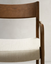 Load image into Gallery viewer, Falconera chair with a removable cover in solid oak wood with walnut finish FSC Mix Credit - image 12