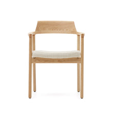 Load image into Gallery viewer, Alocs chair removable cover in beige chenille solid oak wood natural finish FSC Mix Credit - image 7