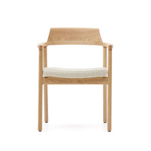Load image into Gallery viewer, Alocs chair removable cover in beige chenille solid oak wood natural finish FSC Mix Credit - image 8