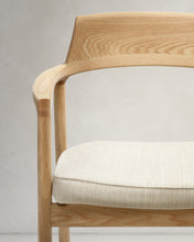 Load image into Gallery viewer, Alocs chair removable cover in beige chenille solid oak wood natural finish FSC Mix Credit - image 12