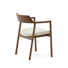 Load image into Gallery viewer, Alocs chair removable cover in beige chenille solid oak wood walnut finish FSC Mix Credit - image 5