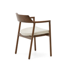 Load image into Gallery viewer, Alocs chair removable cover in beige chenille solid oak wood walnut finish FSC Mix Credit - image 6