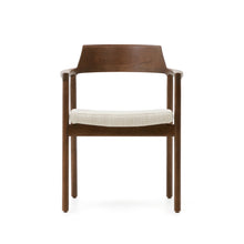 Load image into Gallery viewer, Alocs chair removable cover in beige chenille solid oak wood walnut finish FSC Mix Credit - image 7